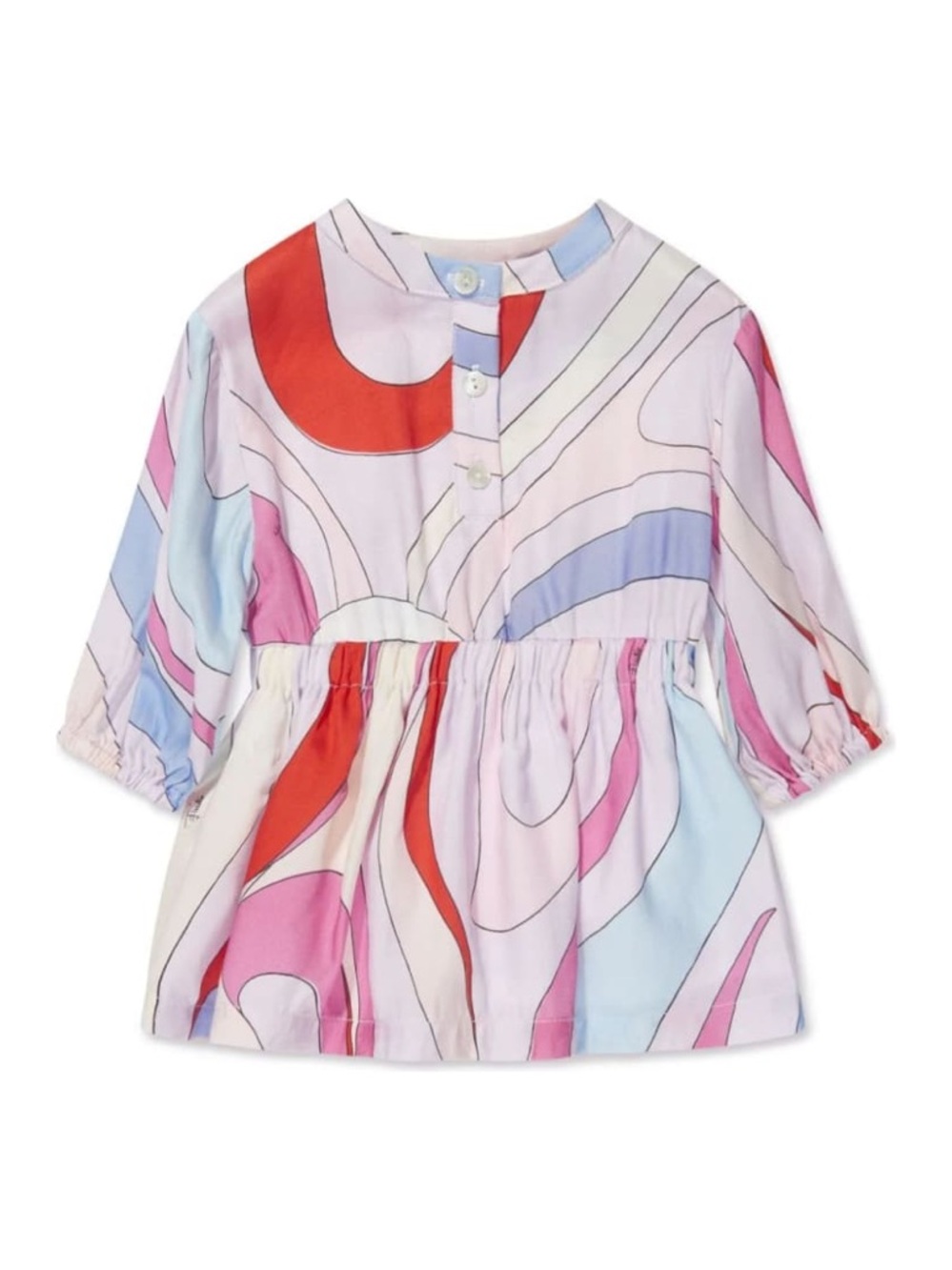Pucci Shirt Dress With Iride Print In Light Blue/multicolour